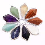 6Pcs Natural Stone Pendants Opal Turquoise Agates Charms Jewelry DIY