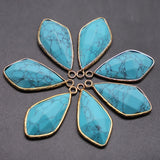 6Pcs Natural Stone Pendants Opal Turquoise Agates Charms Jewelry DIY
