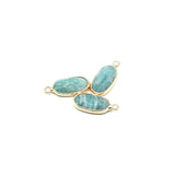 Natural Stone Pendants Plated Oval Amethysts Turquoise for Jewelry Making