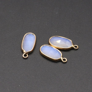 Natural Stone Pendants Plated Oval Amethysts Turquoise for Jewelry Making