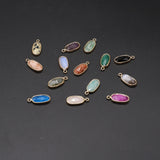 Natural Stone Pendants Plated Oval Amethysts Turquoise for Jewelry Making