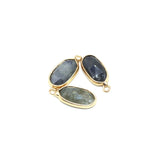 Natural Stone Pendants Plated Oval Amethysts Turquoise for Jewelry Making