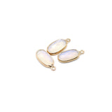 Natural Stone Pendants Plated Oval Amethysts Turquoise for Jewelry Making