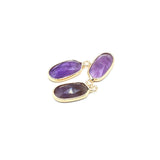 Natural Stone Pendants Plated Oval Amethysts Turquoise for Jewelry Making