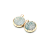 Natural Stone Pendants Tiger Eye Labradorite Plated Round Flash