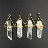Natural Stone Hamsa Hand Charm Quartz Crystal Pendulum