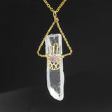 Natural Stone Hamsa Hand Charm Quartz Crystal Pendulum