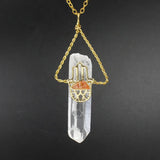 Natural Stone Hamsa Hand Charm Quartz Crystal Pendulum