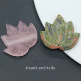 Maple Leaf Crystal Quartz Agate Chakra Stone Pendant for Jewelry Making