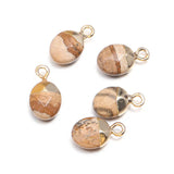 Natural Stone Oval Pendant for Jewelry Making 8x13mm