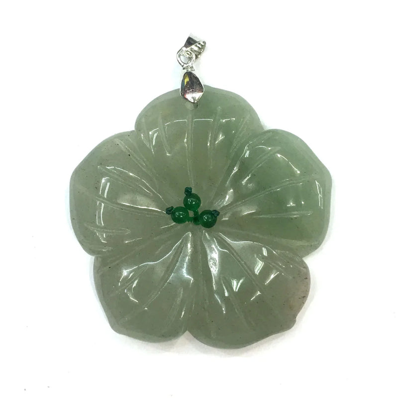 Natural Stone Plant Shape Crystal Agates Necklace Pendant 50mm