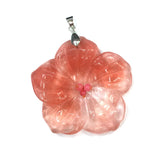 Natural Stone Plant Shape Crystal Agates Necklace Pendant 50mm