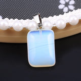 Green Aventurine Agate Rectangle Pendants for Jewelry Making