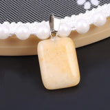 Green Aventurine Agate Rectangle Pendants for Jewelry Making