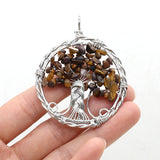 Natural Stone Pendants Reiki Heal Tree of Life Amethysts Citrines Charms