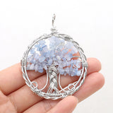 Natural Stone Pendants Reiki Heal Tree of Life Amethysts Citrines Charms