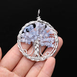 Natural Stone Pendants Reiki Heal Tree of Life Amethysts Citrines Charms