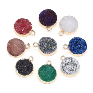 Natural Stone Pendants Crystal Cluster Gemstone Charm for Jewelry Making