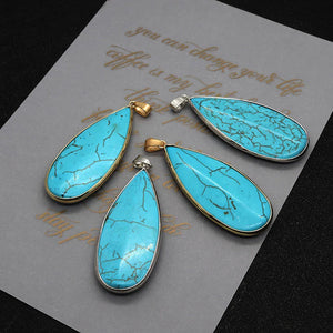 Teardrop Pine Stone Pendants for DIY Jewelry Making