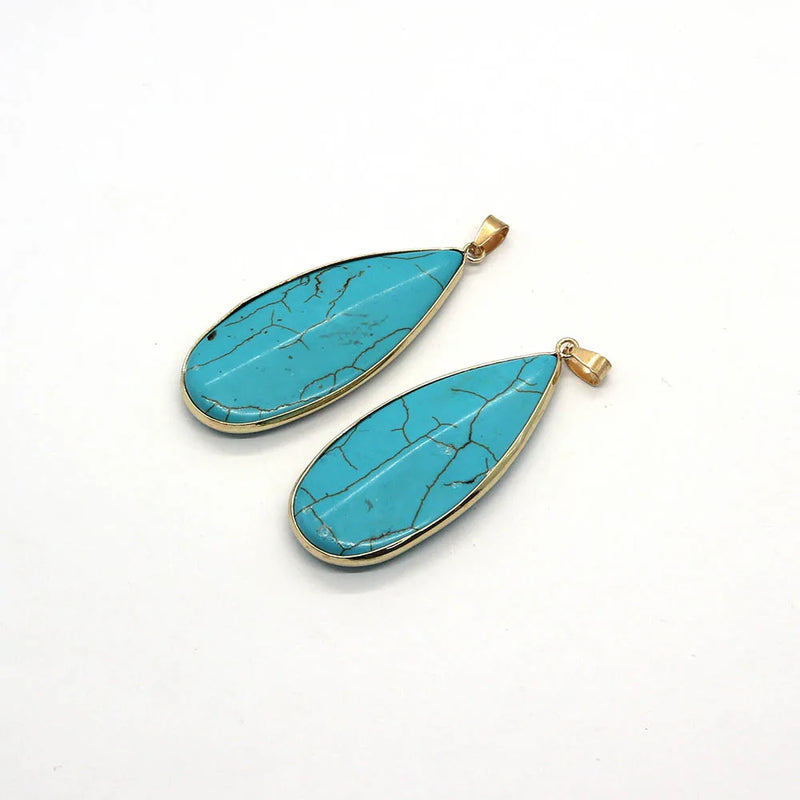 Teardrop Pine Stone Pendants for DIY Jewelry Making