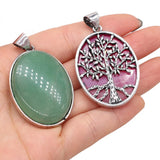 Tree of Life Opal Agated Crystal Pendant for Jewelry Making