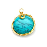 Natural Stone Pendants Turquoise Pink Crystal Malachite Charms Jewelry Making