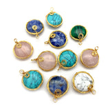 Natural Stone Pendants Turquoise Pink Crystal Malachite Charms Jewelry Making
