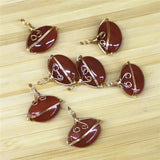 Natural Stone Pendants with Copper Wire for DIY Jewelry Making