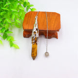Pink Quartz Lapis Purple Crystal Pendulum Hexagonal Stone Dowsing