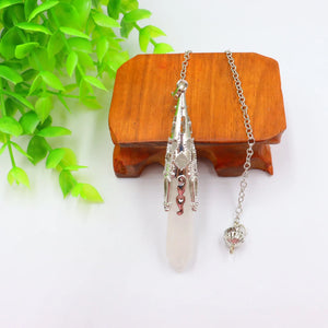 Pink Quartz Lapis Purple Crystal Pendulum Hexagonal Stone Dowsing