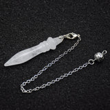 Natural Stone Pendulum for Dowsing Cone Purple Crystal