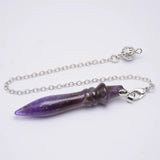 Natural Stone Pendulum for Dowsing Cone Purple Crystal