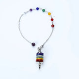 Natural Stone Pendulum 7 Chakra Wicca Dowsing Reiki Pendant
