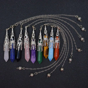 Hexagon Column Crystal Pillar Chakra Pendulum
