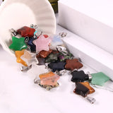 Stone Pentagram Necklace Crystal Pendants for Chakras Jewelry