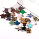 Stone Pentagram Necklace Crystal Pendants for Chakras Jewelry
