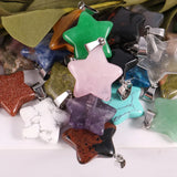 Stone Pentagram Necklace Crystal Pendants for Chakras Jewelry