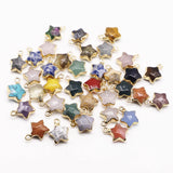 Sodalite Pentagram Star Pendants Gilded Edge 12PCS