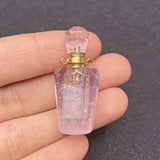 Natural Stone Perfume Bottle Necklace Charm Lady Powder Crystal