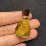 Natural Stone Perfume Bottle Necklace Charm Lady Powder Crystal