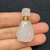 Natural Stone Perfume Bottle Necklace Charm Lady Powder Crystal