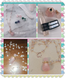 Pink Quartz Perfume Bottle Necklace for Women Love Gift