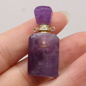 Natural Stone Perfume Bottle Pendant for DIY Necklace