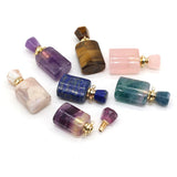 Natural Stone Perfume Bottle Pendant for DIY Necklace