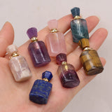 Natural Stone Perfume Bottle Pendant for DIY Necklace
