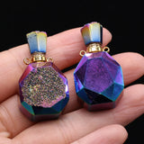 Natural Stone Perfume Bottle Pendant Charm for Necklace Making