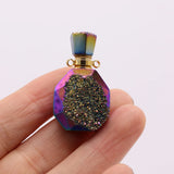 Natural Stone Perfume Bottle Pendant Charm for Necklace Making
