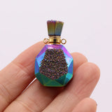 Natural Stone Perfume Bottle Pendant Charm for Necklace Making