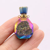 Natural Stone Perfume Bottle Pendant Charm for Necklace Making