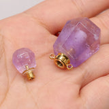 Natural Stone Perfume Bottle Pendant Clear Quartz Amazonite Amethyst